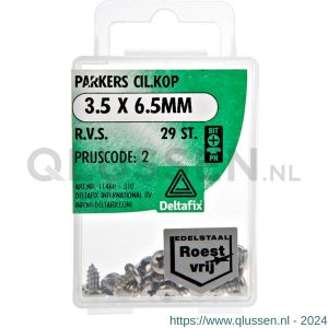 Deltafix parker cilinderkop Phillips PH RVS A2 3.5x6.5 mm DIN 7981C blister 29 stuks 11468