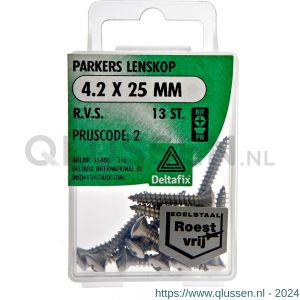 Deltafix parker lenskop Phillips PH RVS A2 4.2x25 mm DIN 7983C blister 13 stuks 11486