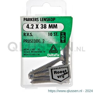 Deltafix parker lenskop Phillips PH RVS A2 4.2x38 mm DIN 7983C blister 10 stuks 11487