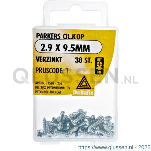 Deltafix parker cilinderkop Phillips PH verzinkt 2.9x9.5 mm DIN 7981C blister 38 stuks 11510