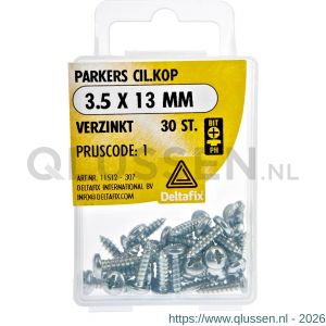Deltafix parker cilinderkop Phillips PH verzinkt 3.5x13 mm DIN 7981C blister 30 stuks 11512