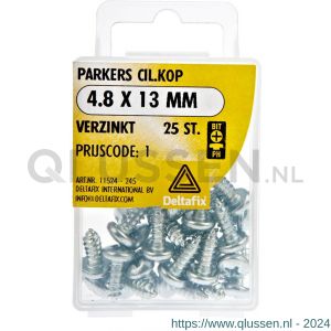 Deltafix parker cilinderkop Phillips PH verzinkt 4.8x13 mm DIN 7981C blister 25 stuks 11524