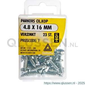 Deltafix parker cilinderkop Phillips PH verzinkt 4.8x16 mm DIN 7981C blister 23 stuks 11525