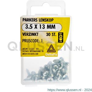 Deltafix parker lenskop Phillips PH verzinkt 3.5x13 mm DIN 7983C blister 30 stuks 11532