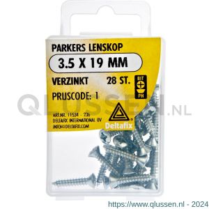 Deltafix parker lenskop Phillips PH verzinkt 3.5x19 mm DIN 7983C blister 28 stuks 11534