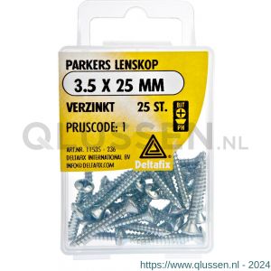 Deltafix parker lenskop Phillips PH verzinkt 3.5x25 mm DIN 7981C blister 25 stuks 11535