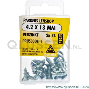 Deltafix parker lenskop Phillips PH verzinkt 4.2x13 mm DIN 7983C blister 25 stuks 11536