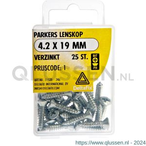 Deltafix parker lenskop Phillips PH verzinkt 4.2x19 mm DIN 7983C blister 25 stuks 11538