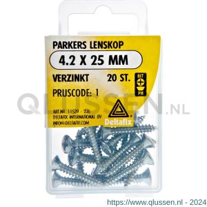 Deltafix parker lenskop Phillips PH verzinkt 4.2x25 mm DIN 7981C blister 20 stuks 11539