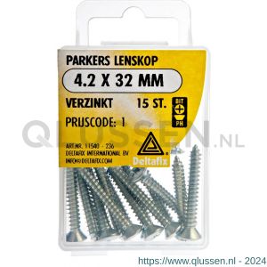 Deltafix parker lenskop Phillips PH verzinkt 4.2x32 mm DIN 7981C blister 15 stuks 11540