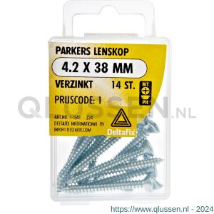 Deltafix parker lenskop Phillips PH verzinkt 4.2x38 mm DIN 7983C blister 14 stuks 11541