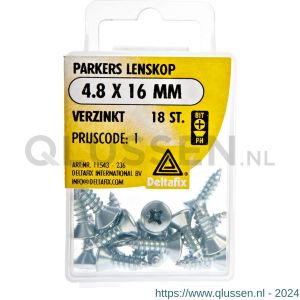 Deltafix parker lenskop Phillips PH verzinkt 4.8x16 mm DIN 7981C blister 18 stuks 11543