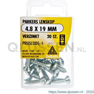 Deltafix parker lenskop Phillips PH verzinkt 4.8x19 mm DIN 7981C blister 20 stuks 11544