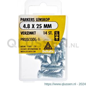 Deltafix parker lenskop Phillips PH verzinkt 4.8x25 mm DIN 7981C blister 14 stuks 11545