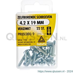 Deltafix schroef zelfborend cilinderkop Phillips PH verzinkt 4.2x19 mm DIN 7504N blister 22 stuks 11550