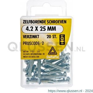 Deltafix schroef zelfborend cilinderkop Phillips PH verzinkt 4.2x25 mm DIN 7504N blister 20 stuks 11551