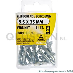 Deltafix schroef zelfborend cilinderkop Phillips PH verzinkt 5.5x25 mm DIN 7504N blister 11 stuks 11556