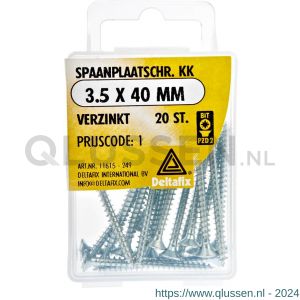 Deltafix spaanplaatschroef platkop kruiskop verzinkt 3.5x40 mm blister 20 stuks 11615