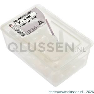 Deltafix hollewandplug type C 15 mm plaat grijs TC 8 mm kuipje 25 stuks 11737