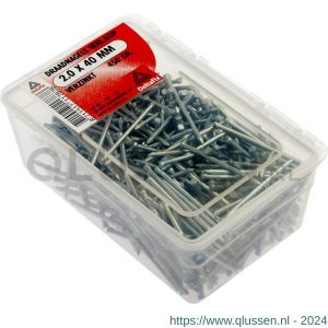 Deltafix draadnagel verloren kop verzinkt 2.0x40 mm DIN 1152 450 g 11787