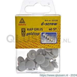 D-Screw Gold-Top afdekkap spaanplaatschroef kruiskop grijs Pozidriv PZ 2 blister 40 stuks 12139