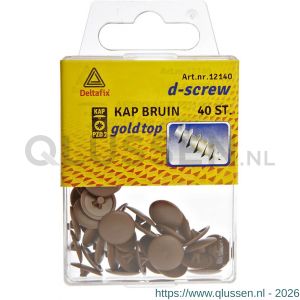 D-Screw Gold-Top afdekkap spaanplaatschroef kruiskop bruin Pozidriv PZ 2 blister 40 stuks 12140