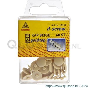 D-Screw Gold-Top afdekkap spaanplaatschroef Torx beige TX 20 blister 40 stuks 12152