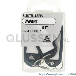 Deltafix sleutel toebehoren sleutellabels zwart blister 5 stuks 12180