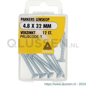 Deltafix parker lenskop Phillips PH verzinkt 4.8x32 mm DIN 7983C blister 12 stuks 12299