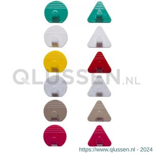 Deltafix wandhaak voor handdoek zelfklevend rond en driehoekig met ribbel assorti 24471