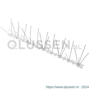 Deltafix duivenpennenstrook kunststof basis 4 pins (5x4 en 5x2 = 30) RVS A2 50x9x10 cm 26091