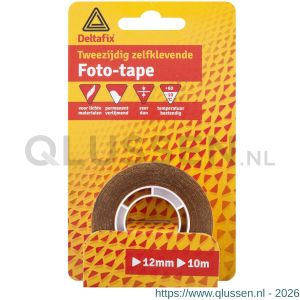 Deltafix plakband zelfklevend tweezijdig dun transparant 10 m x 12 mm 265
