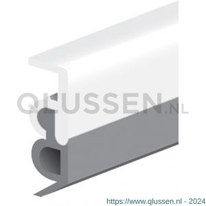 Deltafix tochtprofiel opbouw acrylbestendig met XL flap aluminium wit 2.40 m x 17x13 mm 4212