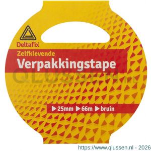Deltafix verpakkingstape zelklevend PP in huls bruin 66 m x 25 mm 4401
