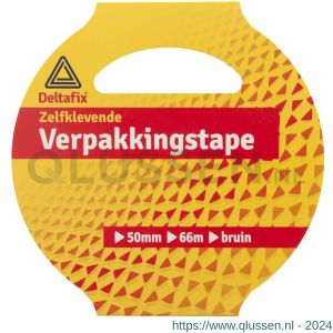 Deltafix verpakkingstape zelklevend PP in huls bruin 66 m x 50 mm 4403