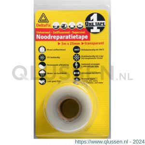 Deltafix noodreparatietape zelffuserend silicone transparant 3 m x 25 mm 530