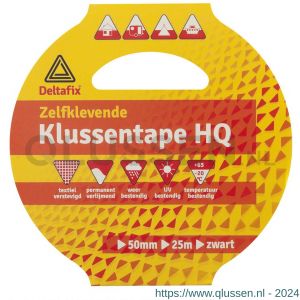 Deltafix ducttape zelfklevend standaard zwart 25 m x 50 mm 543