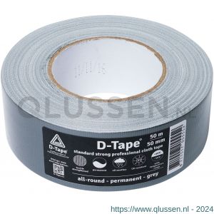 D-Tape ducttape zelfklevend standaard grijs 50 m x 50x0.22 mm 5555