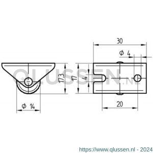 Tente bokwiel zwart 14 mm maximaal 25 kg 56002