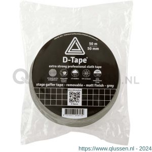 D-Tape ducttape zelfklevend extra kwaliteit verwijderbaar stage gaffer grijs 50 m x 50x0.34 mm 5613