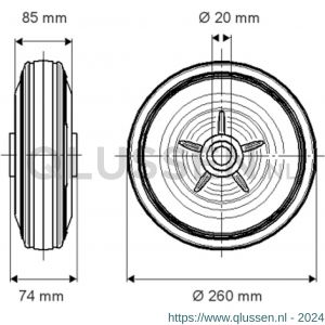 Tente luchtband zwart 260 mm maximaal 150 kg 56142