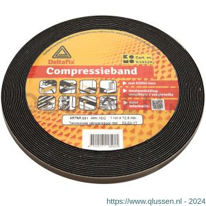 Deltafix compressieband zwart 10 m x 15/3 mm 592