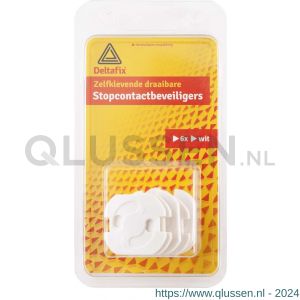 Deltafix stopcontactbeveiliger zelfklevend wit verpakking 6 stuks 602