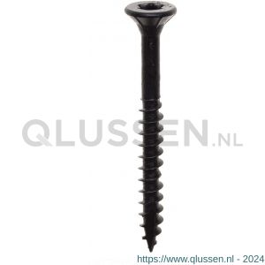 Deltafix spaanplaatschroef platkop Torx met nibs type 17 snijpunt zwart verzinkt 4.0x40/24 mm doos 200 stuks 64247