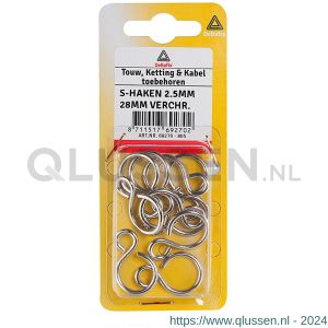 Deltafix S-haak vernikkeld 28x2.5 mm verpakking 10 stuks 69270