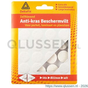 Deltafix anti-krasvilt zelfklevend rond wit 22 mm verpakking 16 stuks 731