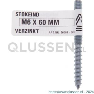 Deltafix stokeind met aandrijving verzinkt M8x60 mm 80202