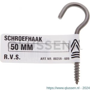 Deltafix schroefhaak RVS A2 50 mm 80259
