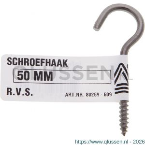 Deltafix schroefhaak RVS A2 50 mm 80259
