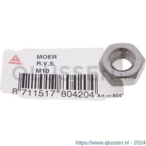 Deltafix moer zeskant RVS A2 M6 DIN 934 80416